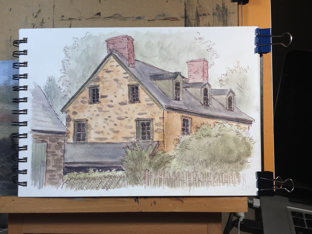 Past Class Sketching in Ink and Watercolor, 6 week class in Wallingford, PA,  9/11-10/16/2024